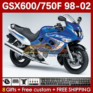 Corps Pour SUZUKI GSXF750 GSXF600 KATANA GSXF 600 750 CC 600CC 750CC 1998 1999 2000 2001 2002 169No.98 GSX750F GSXF-600 GSXF-750 GSX600F 98 99 00 01 02 Carénage stock bleu b lc