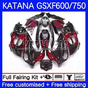 Lichaam voor Suzuki Katana GSXF750 GSXF600 GSXF 600 750 RODE VLAMES CC 03-07 18NO.24 600CC 750CC GSX6F 2003 2004 2005 2006 2007 GSXF-600 GSX750F 03 04 05 06 07 OEM FACKING