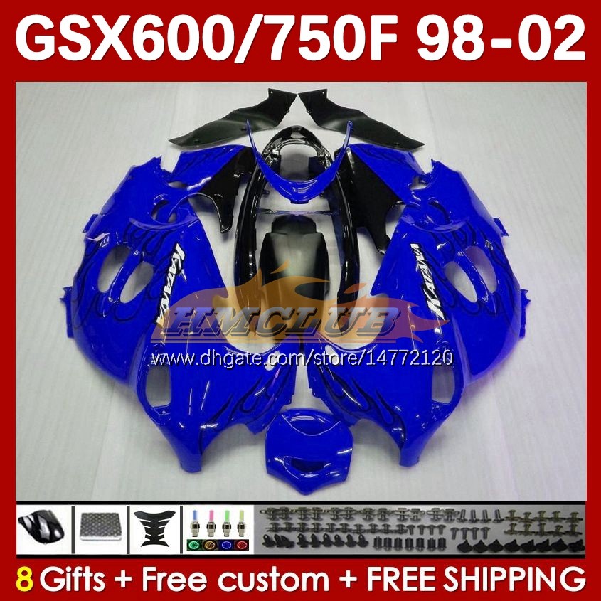 Kropp för Suzuki Katana Light Blue GSX600F GSXF750 GSXF-750 GSXF 600 750 CC 169NO.56 GSX750F 600CC 750CC 98 99 00 01 02 GSXF600 GSXF-600 1998 1999 2000 2001 2002 FAIRING