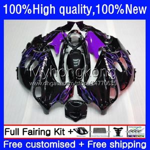 Lichaam voor Suzuki Katana Paars Vlammen GSXF600 GSXF750 GSXF 600 750 CC 98-02 17NO.112 GSX600F 600CC 750CC 1998 1999 2000 2001 2002 GSX750F GSXF-600 98 99 00 01 02 OEM FACKING