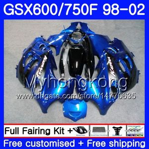 Lichaam voor Suzuki Light Blue Black GSXF 750 600 GSXF750 1998 1999 2000 2001 2002 292hm.45 GSX 600F 750F KATANA GSXF600 98 99 00 01 02 FACKING