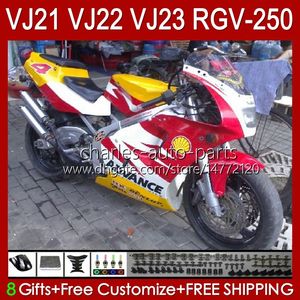 Corps pour SUZUKI RGV-250 panneau RGV250 SAPC VJ22 RVG250 VJ 22 20HC.31 RGVT-250 90 91 92 93 94 95 96 RGVT RGV 250CC 250 CC 1990 1991 1992 1993 1994 1995 1996 Carénage rouge jaune noir