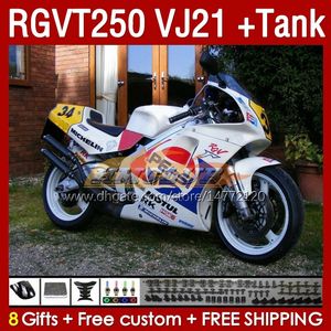 Kairingskittank voor Suzuki RGV250 SAPC VJ21 RGVT250 RGV-250CC 88 89 Bodywork 159no.0 RGVT-250 RGV-250 PANEEL RGVT RGV 250 CC 250cc 250cc 1988 1988 1989 Fairing Kit Factory White White White White White White White White