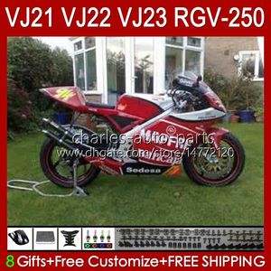 Corps Pour SUZUKI RGV250 rouge brillant complet SAPC VJ22 RGV-250 Panneau 1990 1991 1992 1993 1994 1995 1996 20HC.42 RVG250 VJ 22 RGVT-250 RGVT RGV 250CC 250 CC 90 91 92 93 94 95 96 Carénage