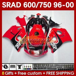 Stock Red Body Kit voor Suzuki Srad GSXR 750 600 CC GSXR600 GSXR750 1996-2000 168NO.60 GSX-R750 GSXR-600 1996 1997 1998 1998 1999 1999 1999 1999 2009 2009 2000 2000 600cc 750cc 96 97 98 99 00 MOTO FAIRING