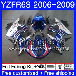 Corps Pour YAMAHA Bleu blanc stock YZF R6 S R 6S YZF600 YZFR6S 06 07 08 09 231HM.14 YZF-600 YZF R6S YZF-R6S 2006 2007 2008 2009 Kit de carénages