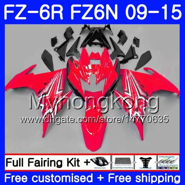 Corps pour YAMAHA FZ6N FZ-6R 2009 2010 2011 2012 2013 2014 2015 239HM.37 FZ 6R FZ6 R FZ 6N FZ6R 09 10 11 12 13 14 15 Carénages rouge brillant