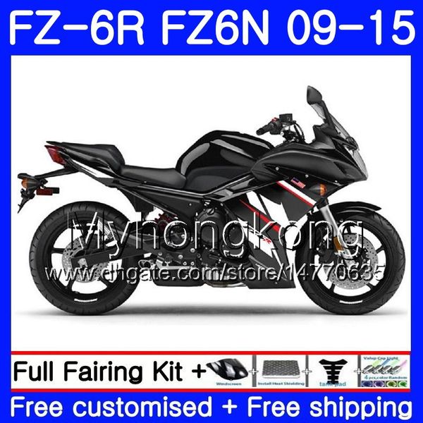 Corps Pour YAMAHA FZ6N FZ6 R FZ 6N FZ6R 09 10 11 12 13 14 15 239HM.18 FZ-6R FZ 6R 2009 2010 2011 2012 2013 2014 2015 Carénages Noir brillant