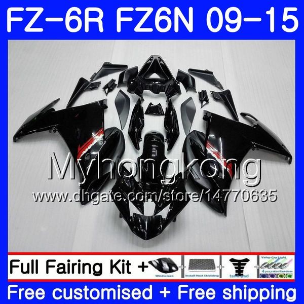 Corps pour YAMAHA FZ6N FZ6 R FZ 6N FZ6R 09 10 11 12 13 14 15 239HM.1 FZ-6R FZ 6R Noir brillant CHAUD 2009 2010 2011 2012 2013 2014 2015 Carénages