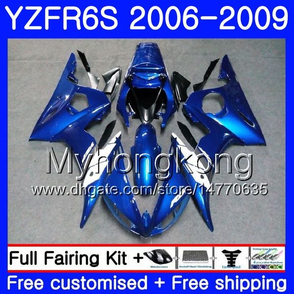 Corps Pour YAMAHA Haut bleu brillant YZF R6 S R 6S YZF600 YZFR6S 06 07 08 09 231HM.13 YZF-600 YZF R6S YZF-R6S 2006 2007 2008 2009 Kit de carénages