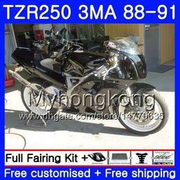 Lichaam voor Yamaha TZR250RR RS RR YPVS TZR250 88 89 90 91 244HM.1 TZR-250 TZR250 3MA TZR 250 Glanzend zwart Hot 1988 1989 1990 1991 Fairing Kit