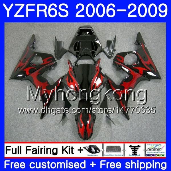 Corps pour YAMAHA YZF R6 S R 6S YZF600 YZFR6S 06 07 08 09 231HM.8 YZF-600 YZF R6S YZF-R6S 2006 2007 2008 2009 Carénages Flammes rouges en vente Kit