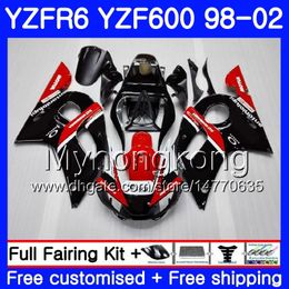 Cuerpo para YAMAHA YZF600 YZF R6 1998 1999 2000 2001 2002 230HM.42 YZF-R6 98 YZF 600 YZF-R600 YZFR6 98 99 00 01 02 Carenados stock marco negro