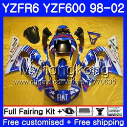 Lichaam voor Yamaha YZF600 YZF R6 1998 1999 2000 2001 2002 230hm.50 Cowling Blue Hot YZF-R6 98 YZF 600 YZF-R600 YZFR6 98 99 00 01 02 Valerijen