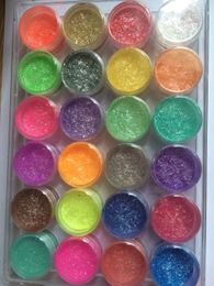 Body Glitter 24 stuks hoogwaardige professionele kleurrijke oog wenkbrauw make -up nagel kunst bling mineraal mica poeder set pigment oogschaduw 230815