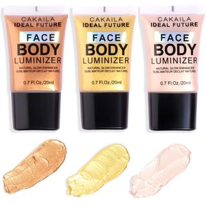 Body Glitter 3 kleuren vormen een markeer op het gebied van highlighter Illuminator Facial Make -up set voor vrouwen of meisjes worden geconfronteerd