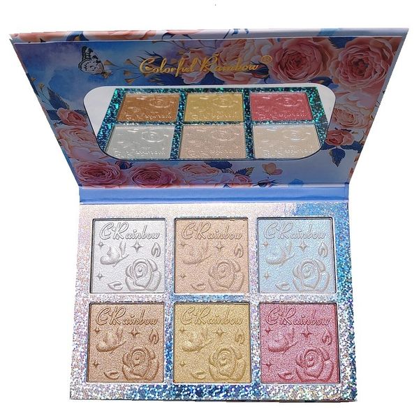 Body Glitter 6 Color Highlighter repair blush Palette de poudre bronzante éclaircir les reflets perlés Ombre à paupières palette de maquillage multifonctionnelle pour le visage 230809