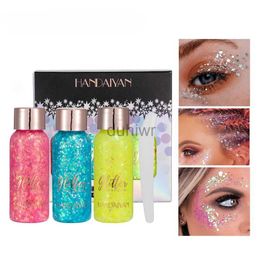 Body Glitter Eye Glitter Clai Clain Face Body Glitter Gel Art Flash Flash Sequin Cream With Sproar Spoon Festival multifonctionnel Decor D240503