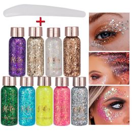 Body Glitter Eye Glitter Nail Hair Body Face Shimmer Gel DIY Diamond Flash Loose Pailletten Gel Cream Art Sticker Makeup Decor Party Festival 230703