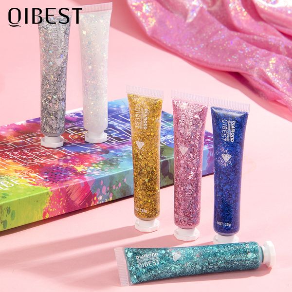 Corps Glitter Eye Nail Cheveux Visage Gel Ensembles Art Flash Coeur Lâche Paillettes Crème Festival Décoration Partie 230801