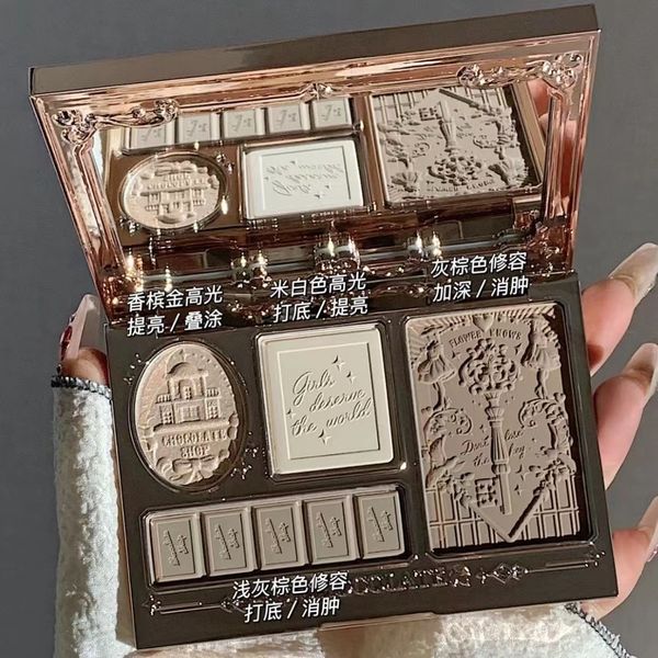 Body Glitter Flower Knows Chocolate Shop Soulagement Surligneur Contour Bronzer Palette 230801