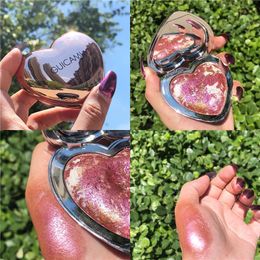 Body Glitter Hartgevormde Highlighter Palette Shimmer Powder Iluminador Face Bronzer Make -up Hoogtestop Huiden Textuurcontour Blush Cosmetic 230815