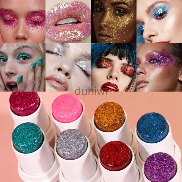 Makeuvré de paillettes de corps 8 Color Stick Stick Stick Face paillettes farfelues à paupières polyvalents Princel de corps Flash Sequins Flash Sequins Cream Sequins Gel D240503