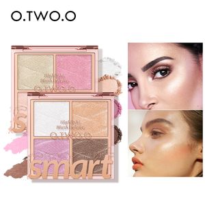 Body Glitter OTWOO Highlighter Palette Contour Blush Poeder 4 Kleuren Fleuren Make Shimmer Illuminator voor 230830