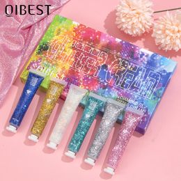 Corps paillettes QI oeil ongles cheveux visage Gel Art Flash coeur lâche Sequin crème Festival décoration fête 230801