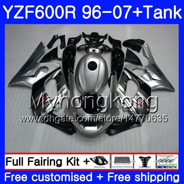 Cuerpo + Tanque caliente de plata brillante para YAMAHA Thundercat YZF600R 96 97 98 99 00 01 229HM.15 YZF-600R YZF 600R 1996 1997 1998 1999 2000 2001 Carenado