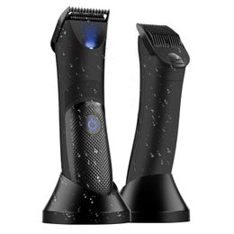 Tondeuse à cheveux pour hommes, tondeuse électrique à l'aine, rasoir à boule rechargeable, toiletteur, têtes de lame en céramique remplaçables, Waterp 240112