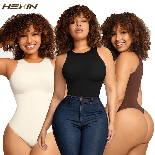 T-shirt marqué T-shirt Tops de bodys pour femmes Soft Crew Neck Body Shaper Jumps Suit Flat Belly Corset Sexy Thong Shapewear 240407