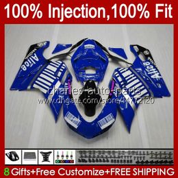 Corps d'injection pour DUCATI 848R 848S 1098S 1198S 07-12, capot 18No.131 848 1098R bleu ALICE 1198R 07 08 09 10 11 12 2012 1098 1198 S R 2007 2008 2009 2010 201 1 carénage d'origine