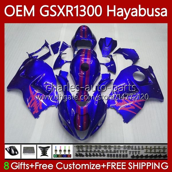 Inyección de cuerpo para SUZUKI GSXR 1300 CC Hayabusa GSXR1300 08 2008 2009 2010 2011 2012 2013 77No.219 1300CC Azul Rosa GSXR-1300 14 15 16 17 18 19 GSX R1300 08-19 Carenado