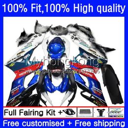 Body Injectie Mold OEM voor Suzuki 1000cc GSX-R1000 2005-2006 Moto Carrosserie 26NO.118 GSXR 1000 cc K5 White Blue BLK HOT GSXR1000 2005 2006 GSXR-1000 05 06 100% Fit Fairing