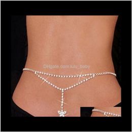 Bijoux de corps Drop Livraison 2021 Chaînes de ventre Modèle sexy Taille Mosaïque Strass Chaîne Wzfey