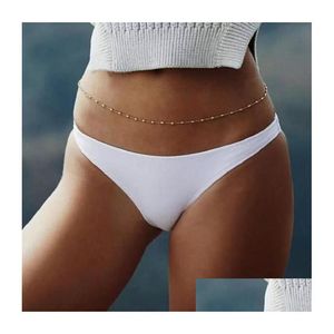 Bijoux de corps pour femmes, collier de perles de ventre, chaîne de taille en or, chaînes de Bikini, livraison directe Ot7Vb