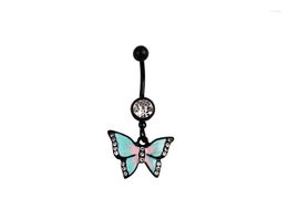 Bijoux de corps Papillons en émail vintage Anneaux de nombril Barres de piercing sexy Piercings Nombril noir Cadeau gothique