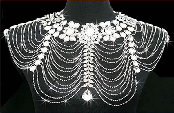 Joyería para el cuerpo, chal con cadena y borlas de diamantes de imitación de cristal, capa para envolver novia, envolturas nupciales baratas 9401954