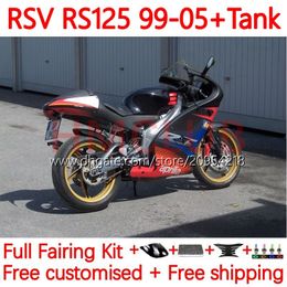 Body Kit Voor Aprilia RSV125RR RSV RS 125 R RR 125RR 99-05 155No.16 RS-125 RS4 RSV125 RS125 99 00 01 02 03 04 05 RSV-125 1999 2000 2001 2002 2003 2004 2005 Kuip Zwart Rood