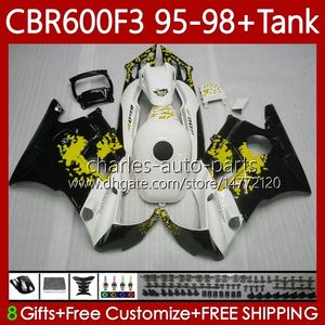 Body Kit voor Honda Carrosserie CBR600F3 600CC 600FS Graffiti Geel 64NO.201 CBR 600 600F3 95-98 CBR600 F3FS CC 97 98 95 96 CBR600FS CBR600-F3 1997 1998 1995 1996 FUNLING + TANK