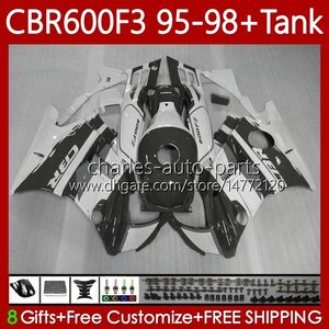 Body Kit für HONDA Karosserie CBR600F3 600CC 600FS 64No.211 CBR 600 600F3 95-98 CBR600 F3 FS CC Grau weiß 97 98 95 96 CBR600FS CBR600-F3 1997 1998 1995 1996 Verkleidung + Tank