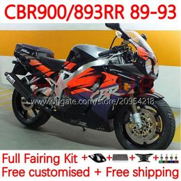 Kit carrosserie pour HONDA CBR 893RR 900RR CBR893 CBR 900 893 RR CC 89-97 Carrosserie 119No.45 893CC CBR893RR 89 90 91 92 93 CBR900RR 1989 1990 1991 1992 1993 Carénage couleur stock