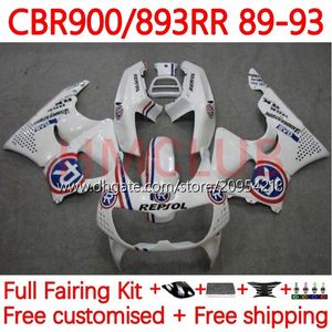 Kit de carrosserie pour Honda CBR 893RR 900RR CBR893 CBR 900 893 RR CC 89-97 Bodywork 119No.16 893CC CBR893RR 89 90 91 92 93 CBR900RR 1989 1990 1991 1992 1992 1993 Fairring Blue R R