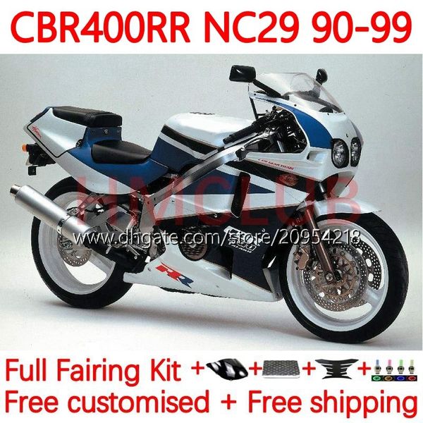 Kit carrosserie pour HONDA CBR400 RR NC29 CBR 400 RR CC NC23 400CC 88-99 Carrosserie 131No.57 CBR400RR 94 95 96 97 98 99 CBR 400RR 1994 1995 1996 1997 1998 1999 OEM Carénage noir blanc