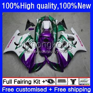 Kit carrosserie pour HONDA CBR600FS CBR600CC CBR600F2 Violet blanc 1991 1992 1993 1994 Carrosserie 34No.129 CBR600 F2 91-94 CBR 600F2 600 F2 FS CC 600CC 600FS 91 92 93 94 Carénage