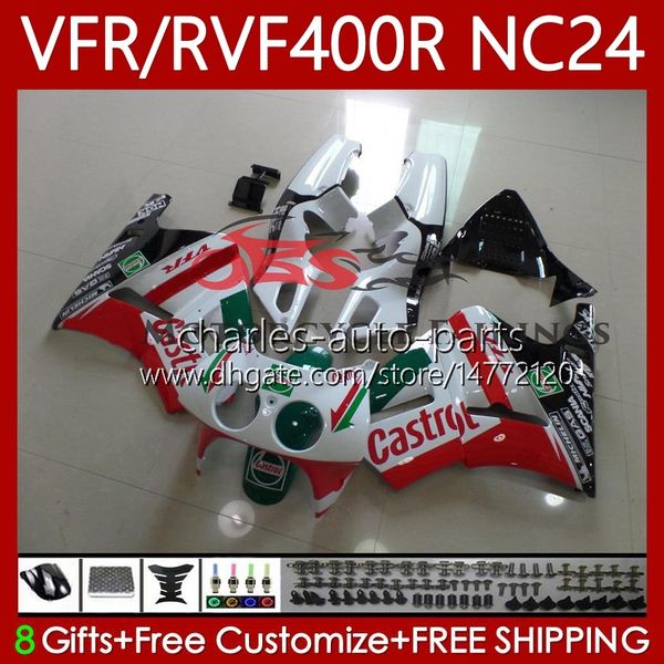 Kit carrosserie pour HONDA RVF400R VFR400 R NC24 V4 VFR400R 87-88 Carrosserie verte Castrol 78No.43 RVF VFR 400 RVF400 R 400RR 87 88 VFR400RR VFR 400R 1987 1988 Carénage de moto