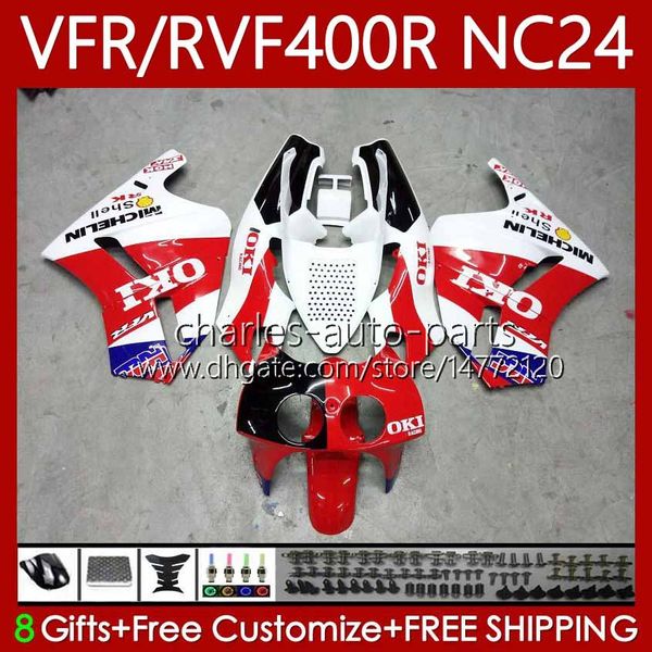 Kit de carrocería para HONDA RVF400R VFR400 R NC24 V4 VFR400R 87-88 Carrocería 78No.68 RVF VFR 400 RVF400 R 400RR 87 88 VFR400RR VFR 400R 1987 1988 Motocicleta Carenado Factory Red