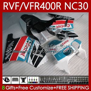 Kit carrosserie pour HONDA RVF400R VFR400 R NC30 V4 VFR400R 89-93 79No.61 RVF VFR 400 RVF400 R 400RR 89 90 91 92 93 Cyan noir VFR400RR VFR 400R 1989 1990 1991 1992 1993 Carénage