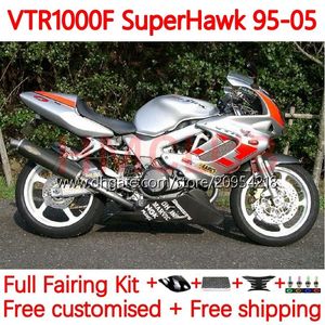 Body Kit Voor HONDA VTR1000F SuperHawk VTR1000 111No.16 VTR 1000 F 1000F 97 98 99 00 01 02 03 04 05 VTR-1000F 1997 1998 1999 2000 2001 2002 2003 2004 200 5 Kuip rood zilverachtig